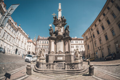 Holy Trinity Column at Lesser Town Square (Malostranske namesti). Prague Czech Republic. - slon.pics - free stock photos and illustrations