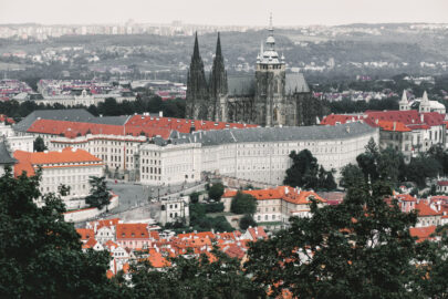 View from above with St. Vitus Cathedral. Prague, Czech Republic - slon.pics - free stock photos and illustrations