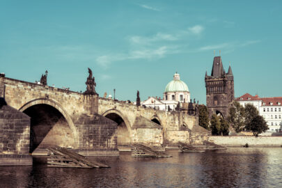 View of the Charles Bridge and Old Town. Prague, Czech Republic - slon.pics - free stock photos and illustrations